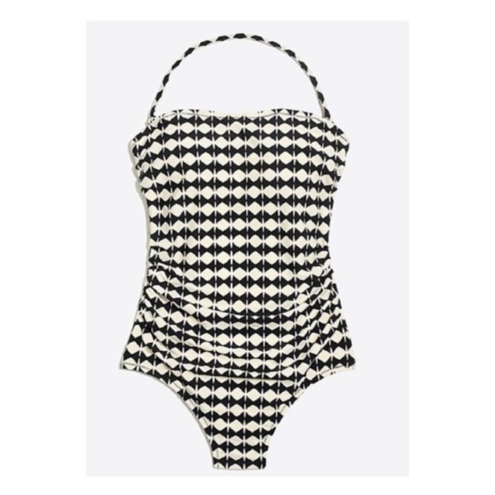 BNWT J Crew geometric bandeau one piece swimsuit
